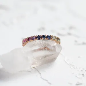 Originální prsten s barevnými safíry MOSAIC Thumbnail