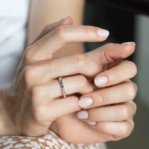 Originální prsten s barevnými safíry MOSAIC Thumbnail