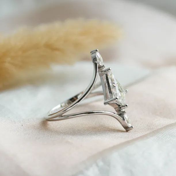 Extravagant split shank ring with moissanites ELOISE Image