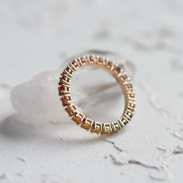 Originální prsten s barevnými safíry MOSAIC Image