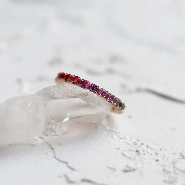 Originální prsten s barevnými safíry MOSAIC Image