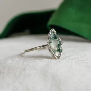 Original engagement ring with moss agate GIANA Thumbnail