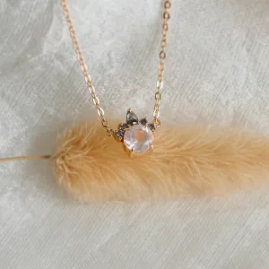 Cluster náhrdelník s morganitem a salt and pepper diamanty FLAMINGO Thumbnail