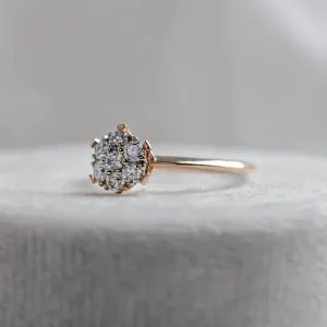 Elegant ring with pavé moissanites AUDREY Thumbnail