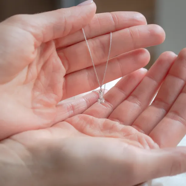Minimalist necklace with moissanites LYON Image