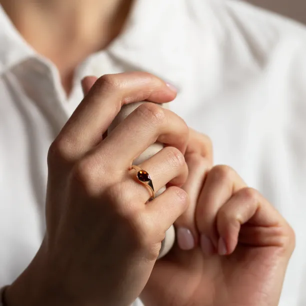 Atypical engagement ring with natural citrine HELIA Image