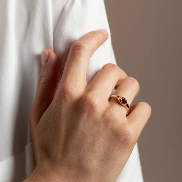 Atypical engagement ring with natural citrine HELIA Image