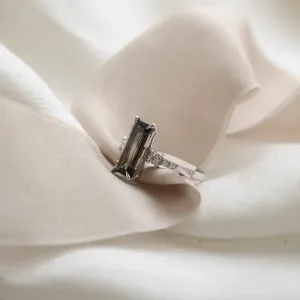 Smoky quartz in gold diamond ring FUME Thumbnail