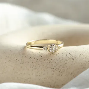 Gold engagement ring with pavé moissanites BOOGIE Thumbnail