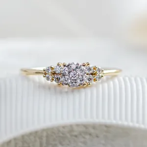 Pavé engagement ring with moissanites BOWIE