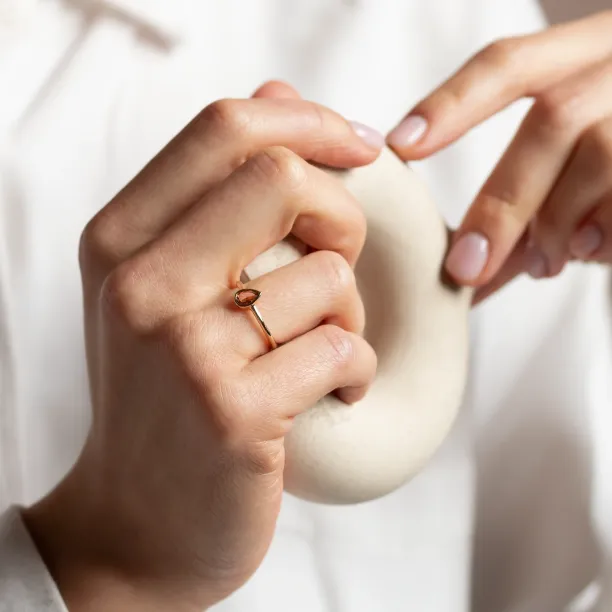 Unique peach lab-grown diamond engagement ring PAM Image