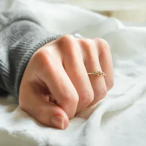 Zlatý prsten s morganitem a salt and pepper diamanty DUSTY Thumbnail