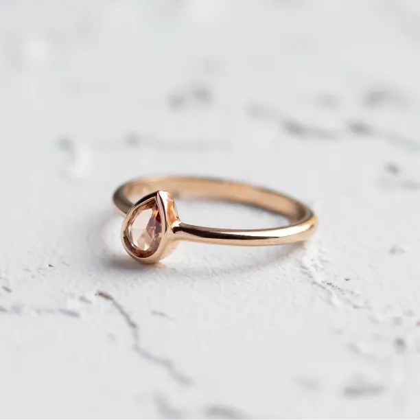 Unique peach lab-grown diamond engagement ring PAM Image