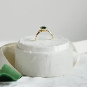 Unusual engagement ring with moss agate and diamonds ALBRUNA Thumbnail