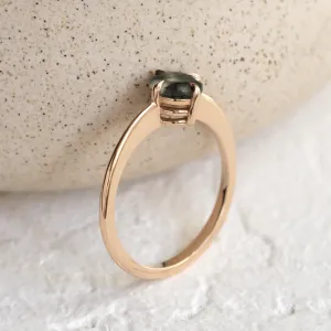Minimalist moss agate engagement ring THOR Thumbnail
