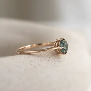 Minimalist moss agate engagement ring THOR Thumbnail