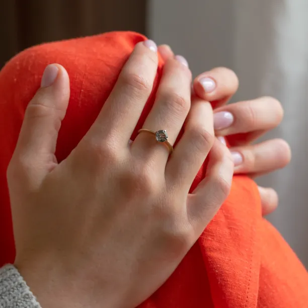 Minimalist engagement ring with rutilated quartz OLA Image