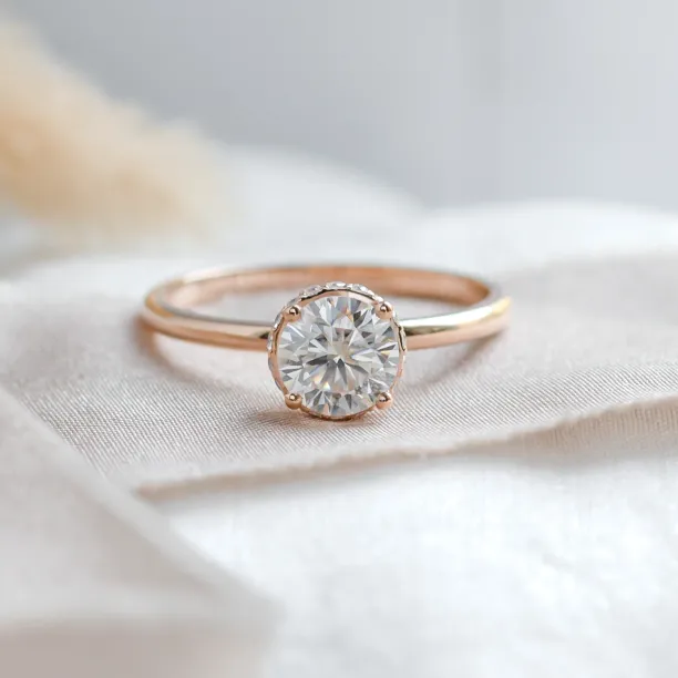 Luxury engagement ring with moissanites TANIA Image