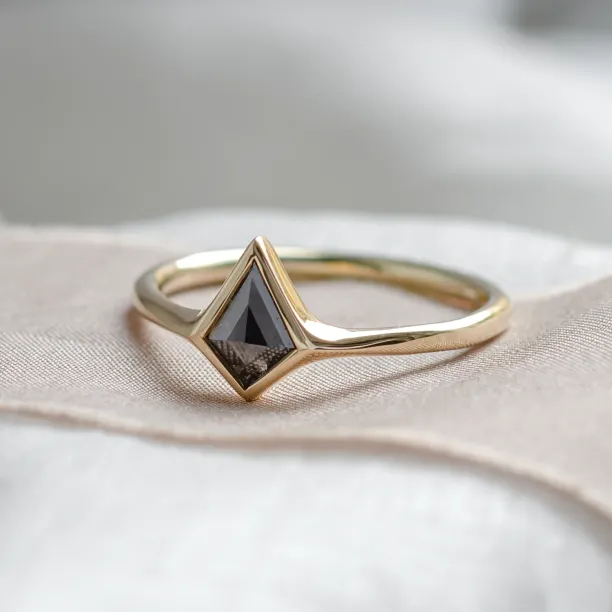 Minimalistický zlatý prsten se salt and pepper diamantem ARIZONA Image