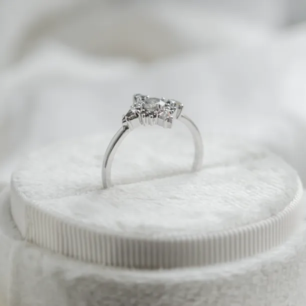 Gold cluster ring with salt and pepper diamonds ring RAVE Image