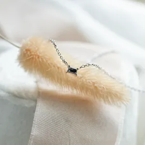 Minimalist necklace with baguette salt and pepper diamond KIEL Thumbnail