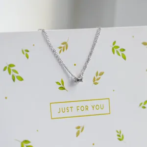 Minimalist necklace with baguette salt and pepper diamond KIEL Thumbnail