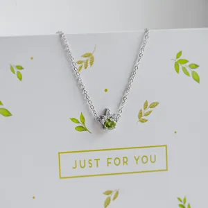 Gold necklace with peridot and diamonds LIME Thumbnail