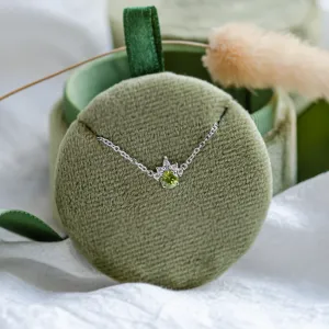 Gold necklace with peridot and diamonds LIME Thumbnail