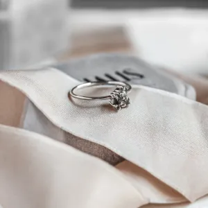 Unusual cluster ring with salt and pepper diamonds TAIPEI Thumbnail