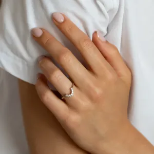 Vykrojený zlatý prsten s diamanty GEORGIA