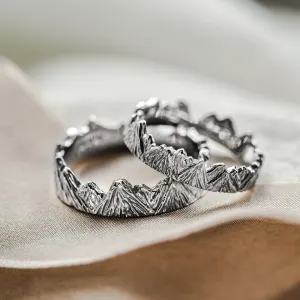 Platinum mountain-inspired wedding rings MONTE Thumbnail