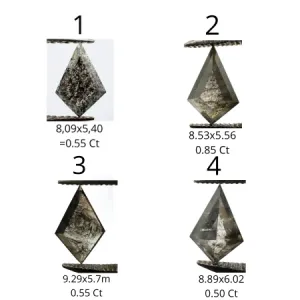 Set of gold rings with salt and pepper diamond ZEQUIN Thumbnail