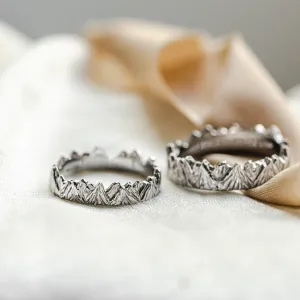 Platinum mountain-inspired wedding rings MONTE Thumbnail