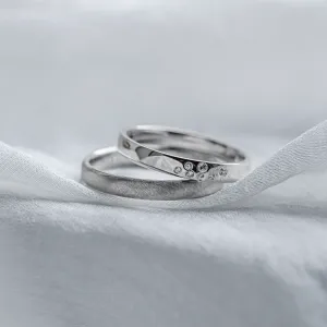 Matte and shiny platinum wedding rings LEOS Thumbnail