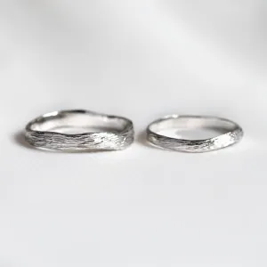 Platinum twig wedding rings MIOS Thumbnail