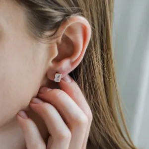 Zlaté náušnice s baguette měsíčním kamenem LEDA Thumbnail