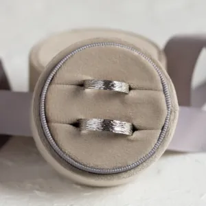 Platinum unusual wedding bands with woodbark surface BRANCHI Thumbnail