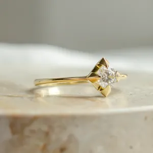 Gold engagement ring with moissanite JETT Thumbnail