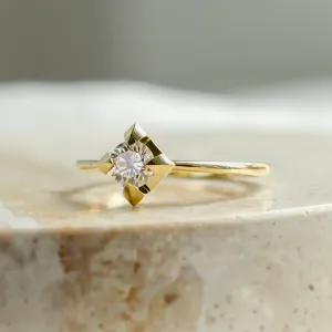 Gold engagement ring with moissanite JETT Thumbnail
