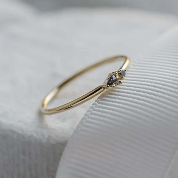 Minimalist cluster ring with salt and pepper diamonds ROWAN Image