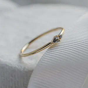 Minimalist cluster ring with salt and pepper diamonds ROWAN Thumbnail