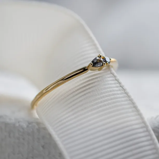 Minimalist cluster ring with salt and pepper diamonds ROWAN Image