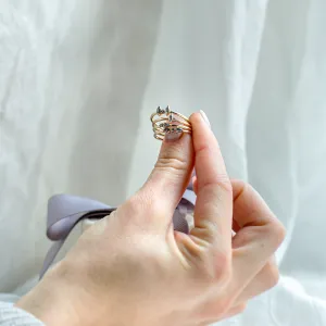 Tiny gold ring with salt and pepper diamonds FREY Thumbnail