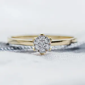 Romantic engagement ring full of moissanites CAMILLIA