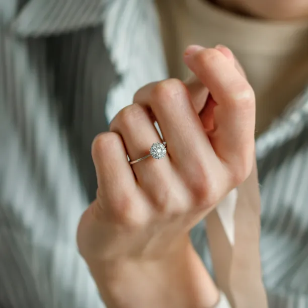 Luxury engagement ring full of moissanites CECILIA Image