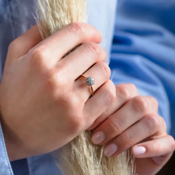 Luxury engagement ring full of moissanites CECILIA Image