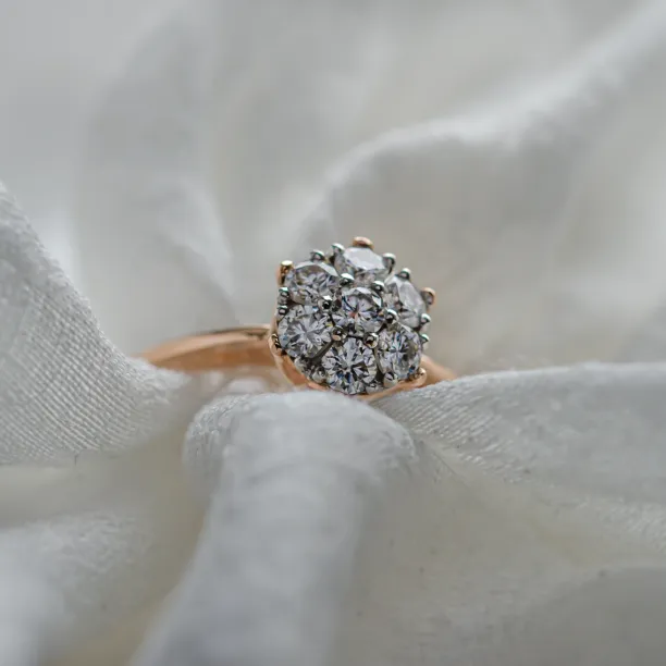 Luxury engagement ring full of moissanites CECILIA Image