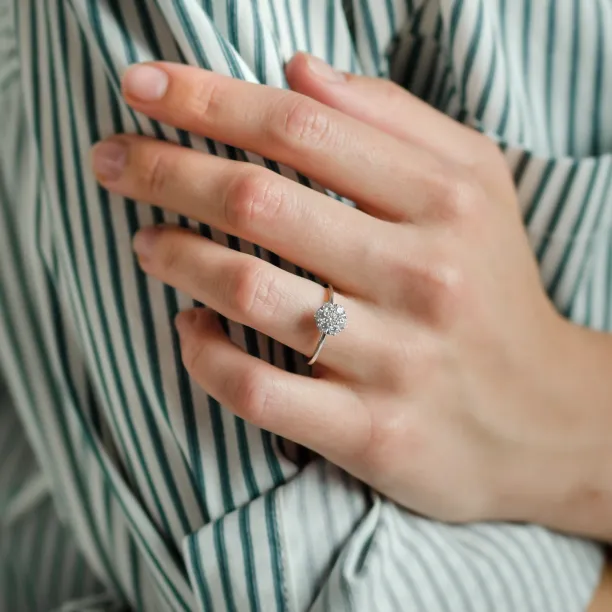 Luxury engagement ring full of moissanites CECILIA Image