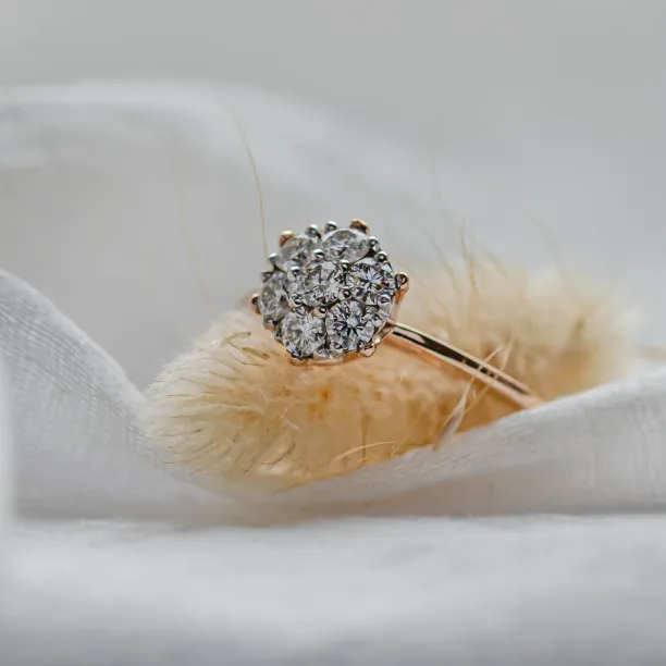 Luxury engagement ring full of moissanites CECILIA Image