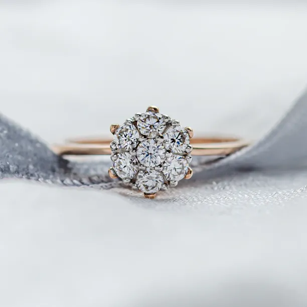 Luxury engagement ring full of moissanites CECILIA Image